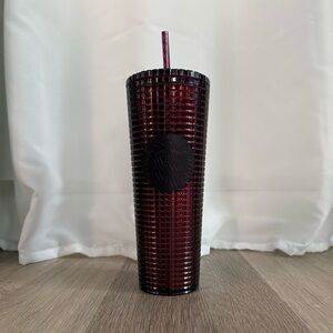Starbucks 2020 Holiday Collection Berry/Plum Grid Venti Cold Cup Tumbler